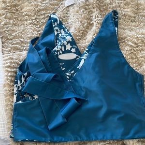 NWT Baiia 2 piece Wrapsuit top in Tahitian blue with tie.